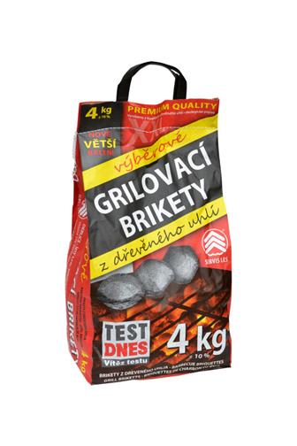 Dřevěné uhlí-grilovací brikety Premium 4 kg