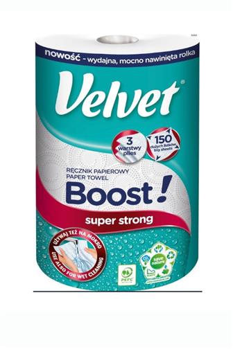 Velvet Boost! kuchyňské utěrky 3 vrstvé 150 útržků 1ks