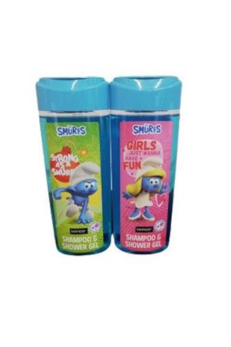 Šmoulové 2v1 sprchový gel + šampon s vůní žvýkačky 210 ml 1 ks