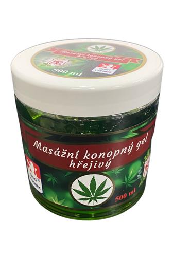 Masážní konopný gel hřejivý 500 ml
