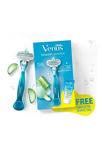 Gillette Venus Smooth Sensitive strojek +  2x NH + shave gel 25 ml