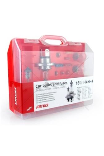 Žárovky sada H4 + H4 + pojistky