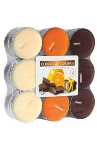 Bispol Čajová svíčka vonná čokoláda/orange 18 ks