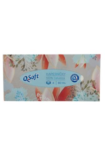 Q Soft kapesníčky 4 vrstvé 100% celulóza 80 ks