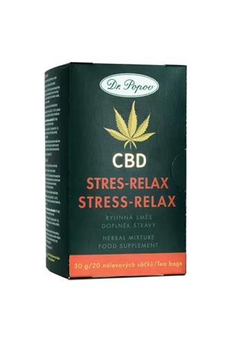 Dr.Popov CBD Stress-relax bylinný čaj 20 x 1,5 g