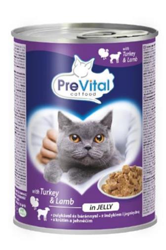 PreVital kousky s krůtím a jehněčím v želé 415 g