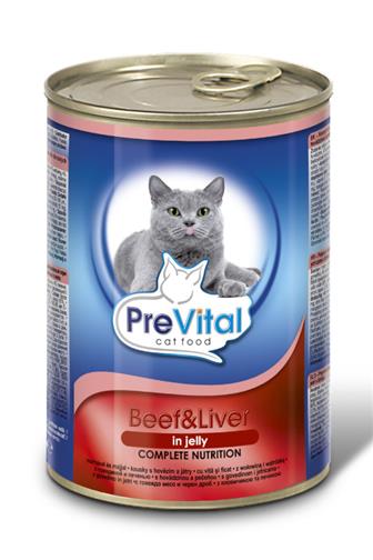 PreVital kousky s hovězím a játry v omáčce 415 g