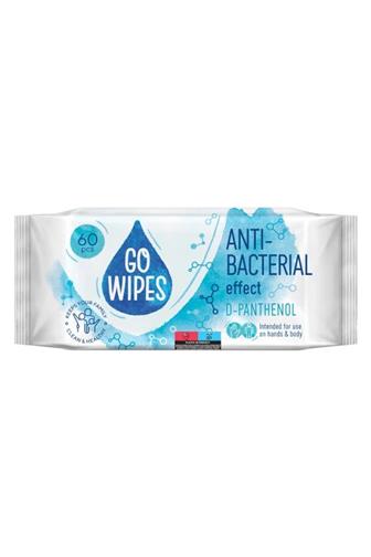 Go Wipes antibakteriální vlhčené ubrousky D-panthenol 60 ks