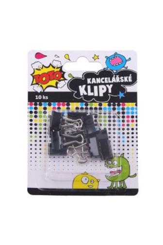 Klip kancelářský černý 15 mm 10 ks