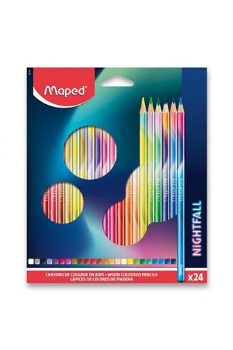 Maped Pastelky Nightfall trojhranné 24 ks