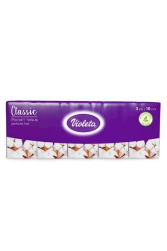 Violeta Classic kapesníčky 3vrstvé 10x10 ks