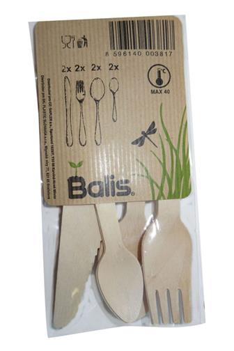 Balis příborový set dřevěný sáček 2 x 4 ks