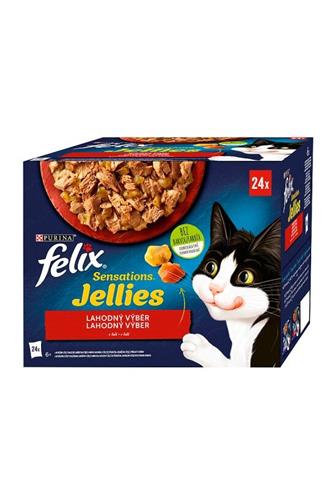 Felix Sensations Jellies hovězí,kuře 24x85g
