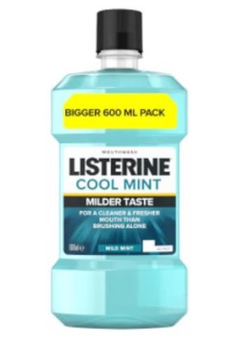 Listerine ústní voda Coolmint Mild 600 ml