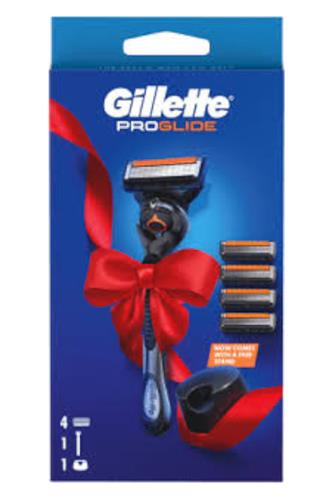 Gillette Proglide strojek + 4 hlavice+stojan