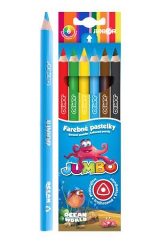 Pastelky Junior Ocean World trojhranné JUMBO 6 ks 