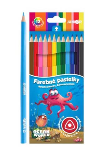 Pastelky Junior Ocean World trojhranné 12 ks 