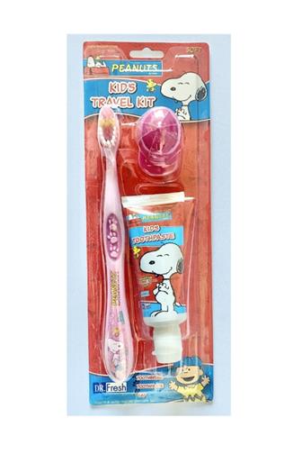 Peanuts dětský zubní kartáček soft s krytkou+ zubní pasta 