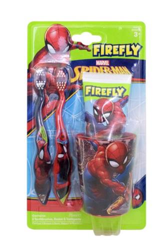 Firefly Spider-man dětská zubní pasta 75 ml + kelímek + zubní kartáček soft 2 ks 3+