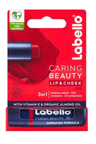 Labello Lip balzám Caring beuty barevný red 3v1 4,8 g 
