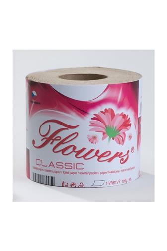 Flowers classic jednovrstvý toaletní papír 105 g
