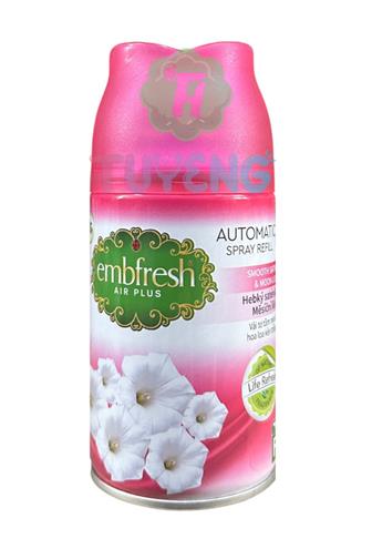 Embfresh osvěžovač Hebký satén & měsíční lilie náhradní náplň 250 ml