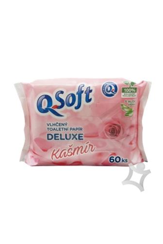 Q-Soft  De luxe Kašmír vlhčený toal. papír 60 ks