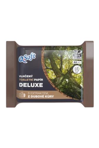 Q-Soft  De luxe Dubová kůra vlhčený toaletní papír 60 ks