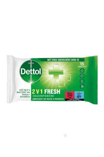 Dettol ubrousky 2v1 ruce a povrchy 15 ks