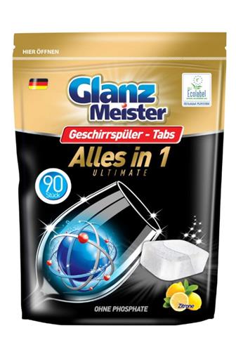 GlanzMeister Alles in1 tablety do myčky 1,44 kg tablety 90 ks