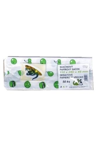 Sáček papírový svačinový 110 x 280 x 45 mm 1 kg 50 ks