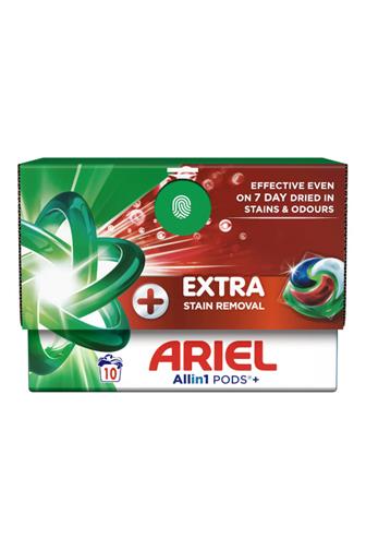 Ariel Extra+ stain removal All-in1 gelové kapsle 10 ks