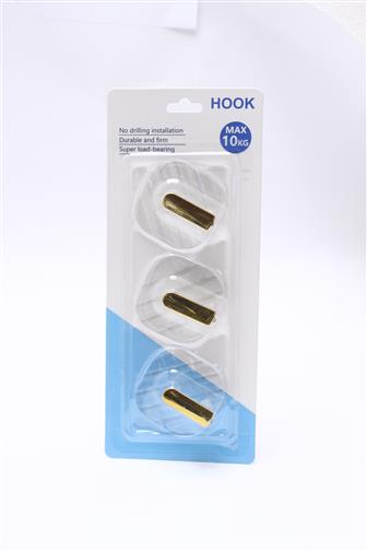 Háček Hook samolepící průsvitný max.hmotnost 10 kg 3 ks