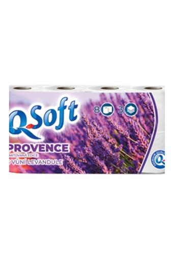 Q-Soft toaletní papír 3 vrstvý levandule 8 ks