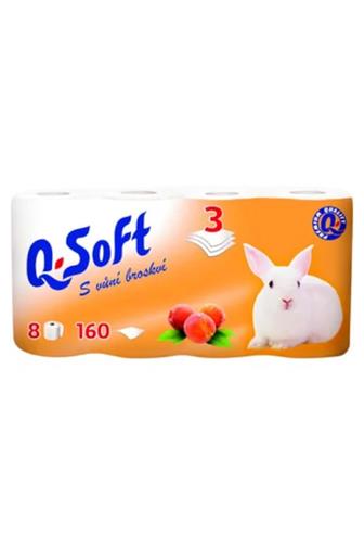 Q-Soft toaletní papír 3 vrstvý broskev 8 ks