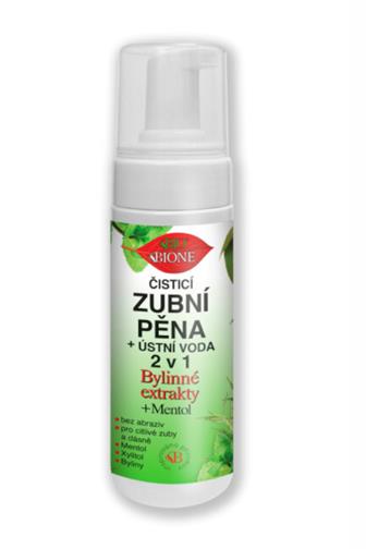 Bione Cosmetics Zubní pěna+ústní voda 2v1 bylinný extrakt + mentol 155 ml