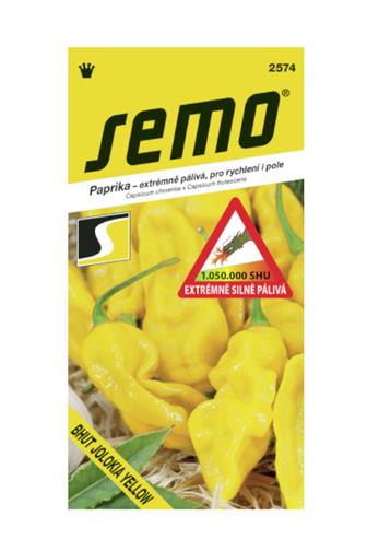 Paprika Bhut Jolokia yellow extrémně pálivá 1.050.000SHU 15 semen 