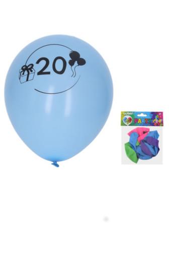 Balónek nafukovací s číslem 20 - 5 ks