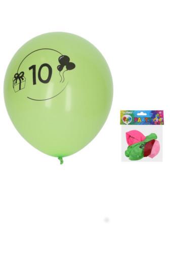 Balónek nafukovací s číslem 10 - 5 ks