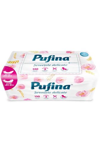 Pufina Delicate kapesníčky 3 vrstvé 130 ks