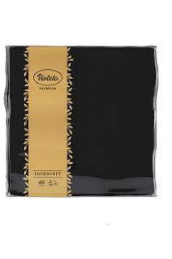 Violeta Premium ubrousky 38 x 38 cm 2vrstvé černé 40 ks
