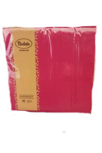 Violeta Premium ubrousky 38 x 38 cm 2vrstvé bordo 40 ks