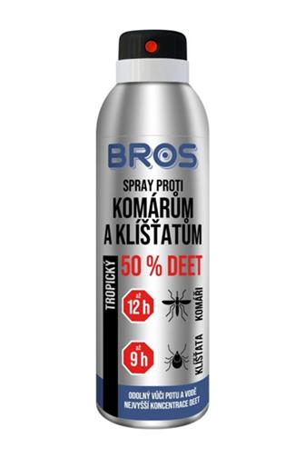 Bros spray proti komárům a klíšťatům 50% DEET 180 ml