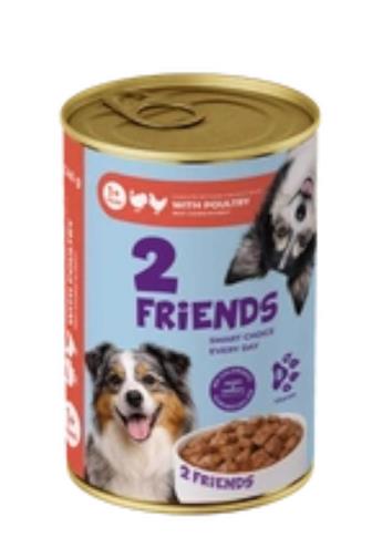 2 Friends dog drůbeží kousky v omáčce 1240 g