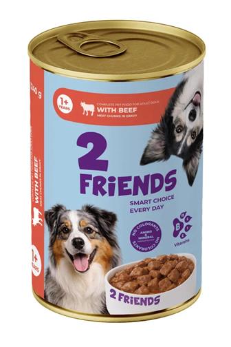 2 Friends dog hovězí kousky v omáčce 1240 g