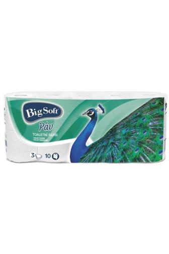 Big Soft toaletní papír 3vrst.Páv 150 útržků 10 ks