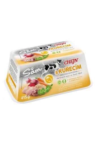 Chejn Sam masová konzerva s kuřecím,červenou řepou a dobromyslí 415 g