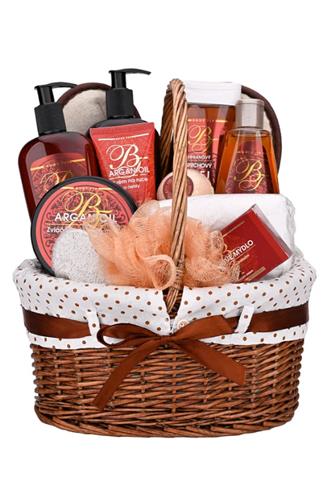 Body Tip set Argan oil košíček 8 ks + 4 x dárek