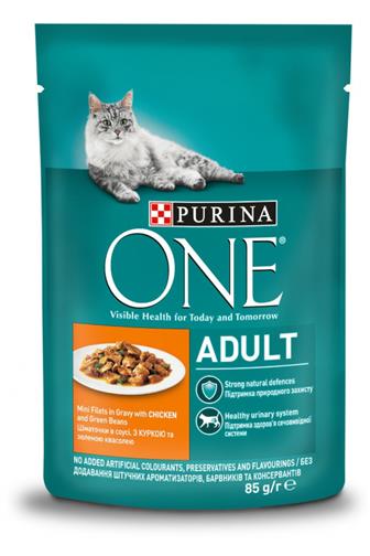 Purina One Adult s kuřecím a fazolemi 85 g