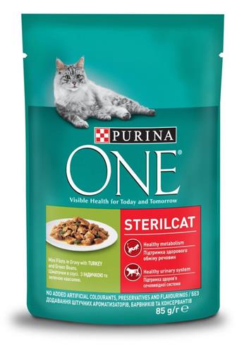 Purina One Sterilcat s krůtím a fazolemi  85 g